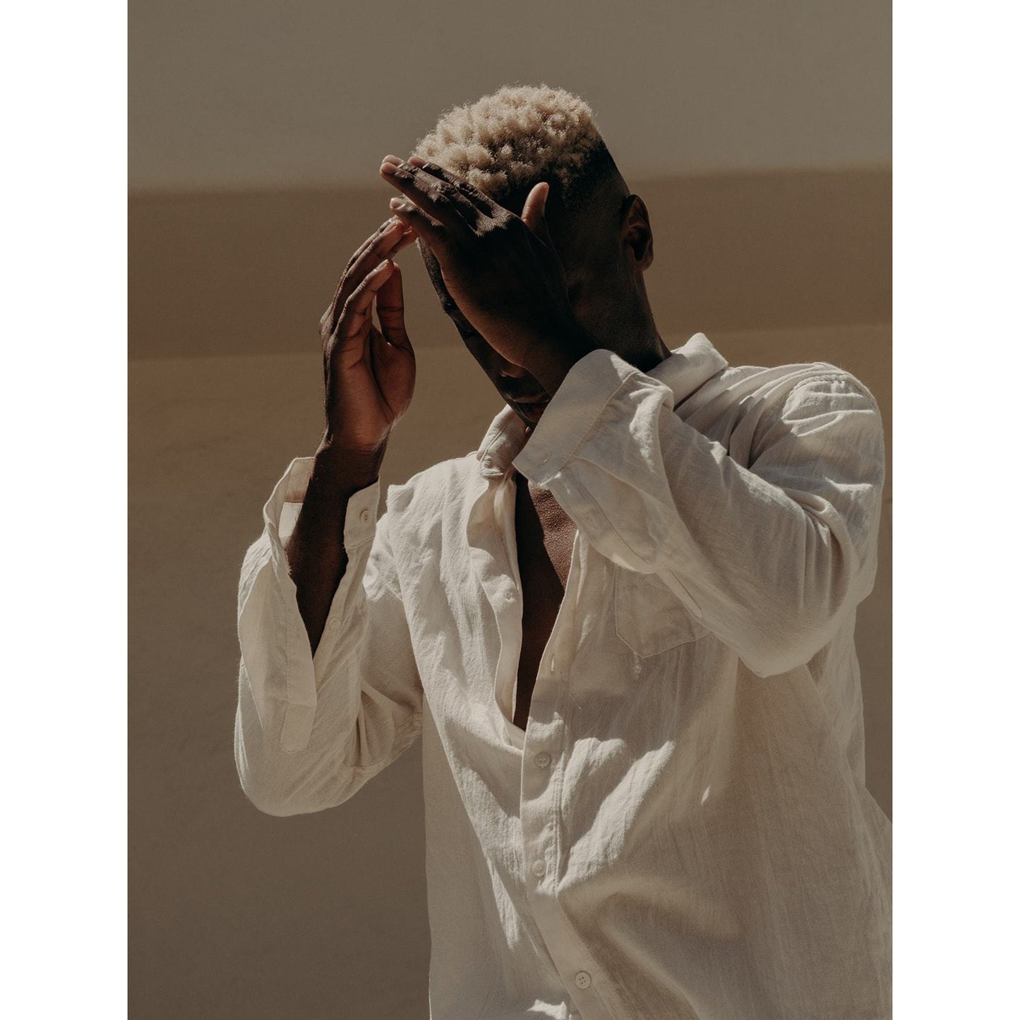 Button down Shirt in off white cotton - counterfitstudio
