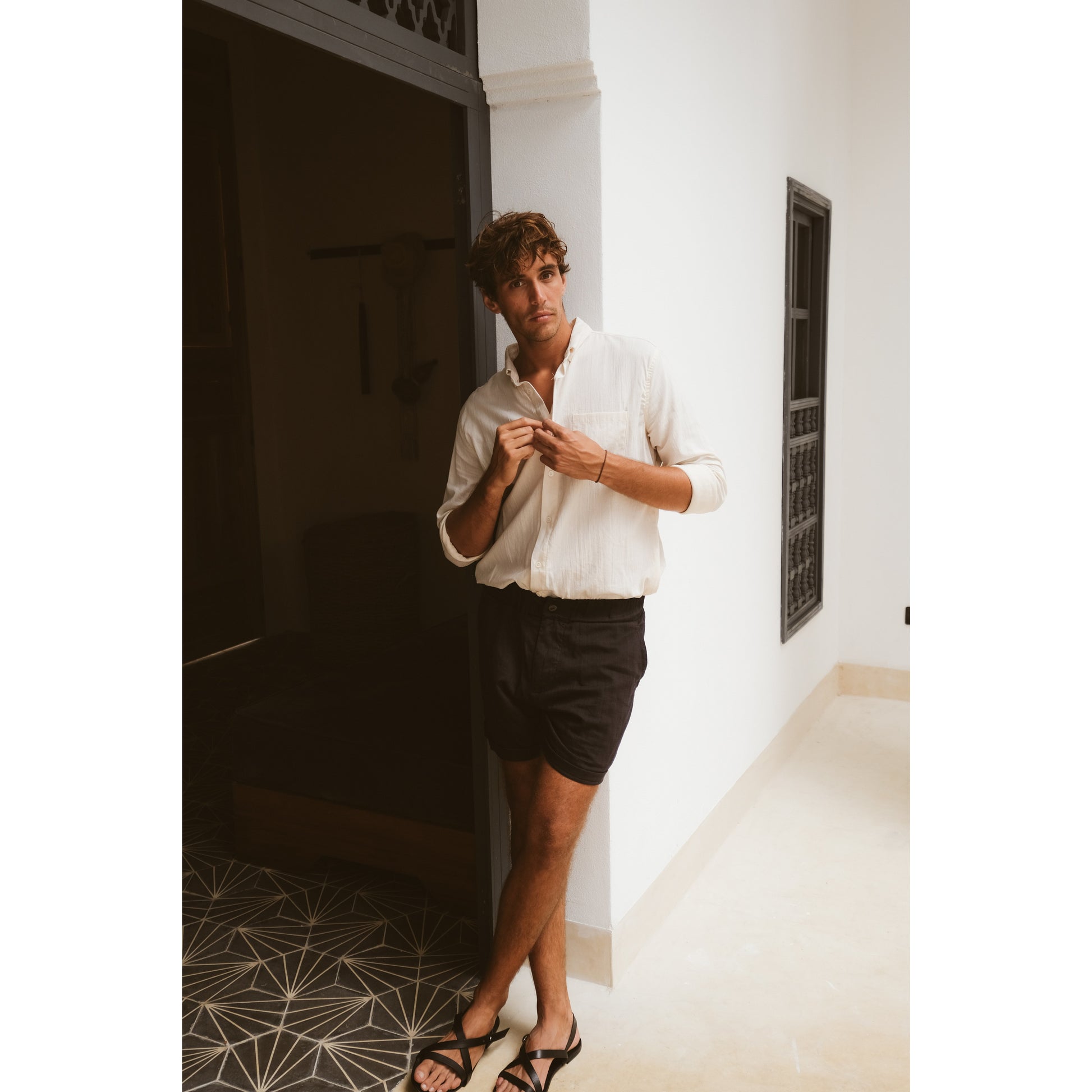 Elastic Chino Short in bamboo cotton - counterfitstudio