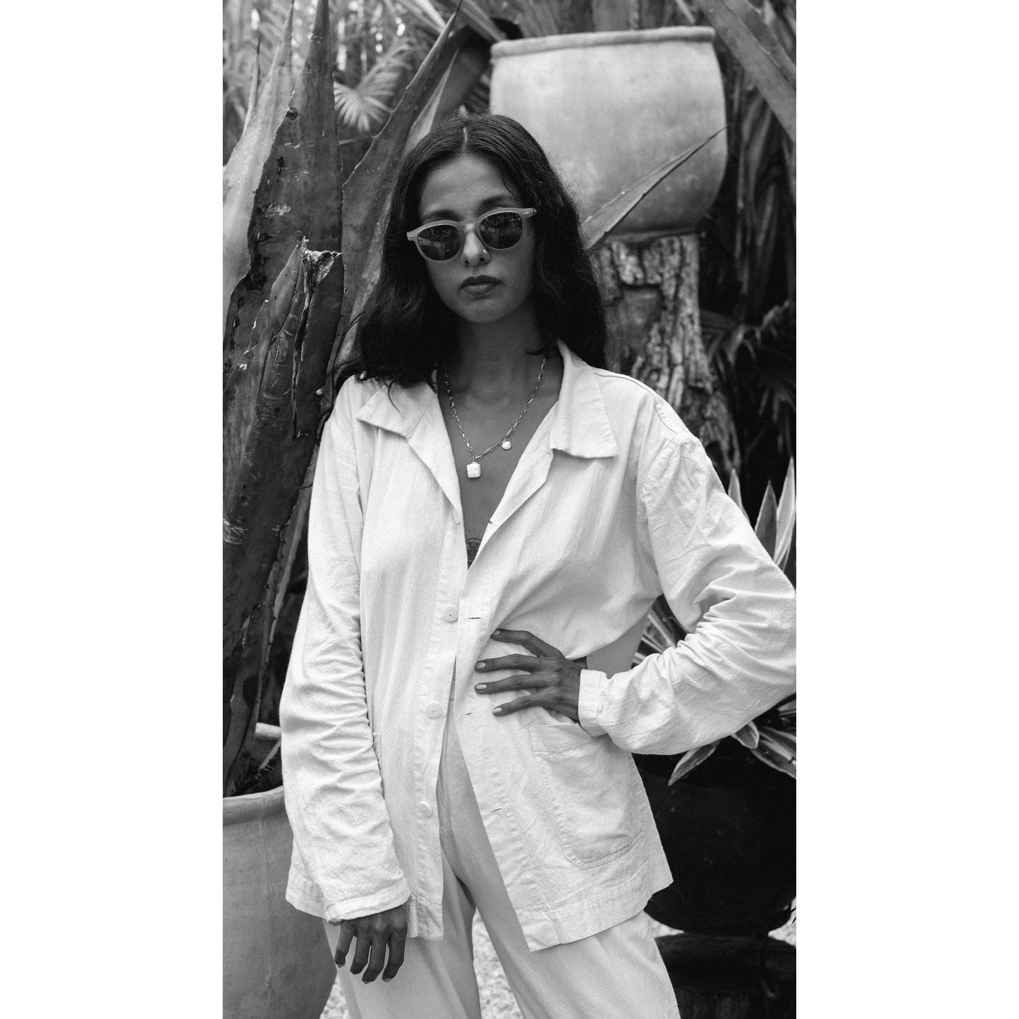 Workwear Jacket in off white cotton - counterfitstudio